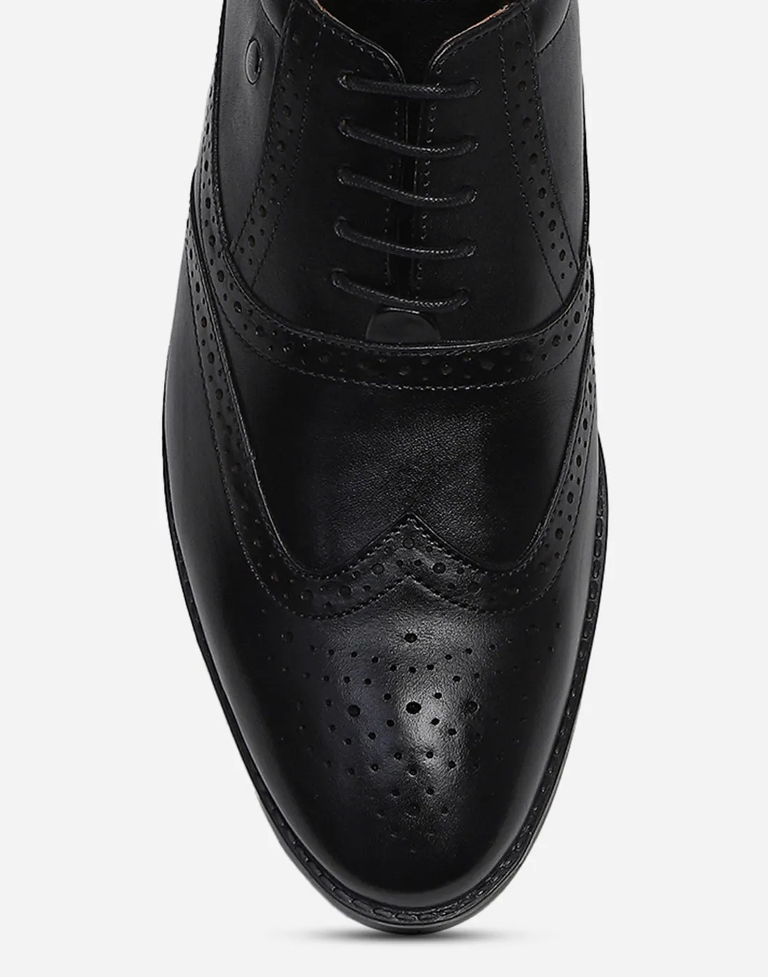 Men Black Lace Up Genuine Leather Formal Brogues