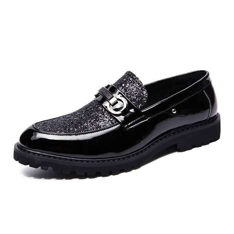 Men Casual Trend Bright Upper  Oxford Brogues Boots British Style Formal Leather Office Shoes