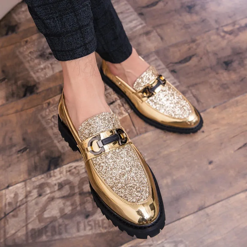 Men Casual Trend Bright Upper  Oxford Brogues Boots British Style Formal Leather Office Shoes