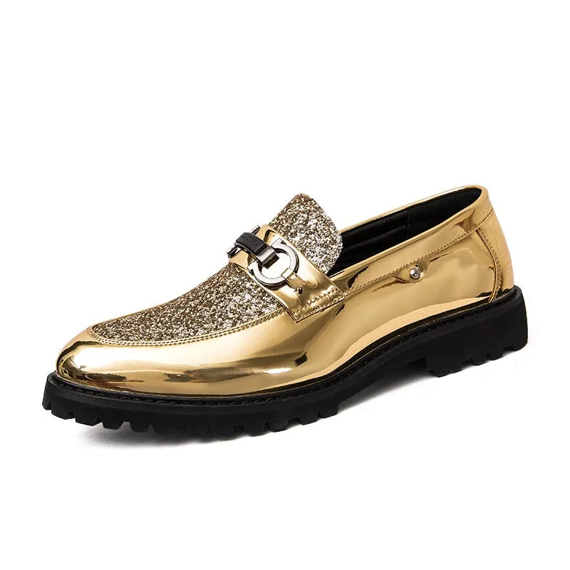 Men Casual Trend Bright Upper  Oxford Brogues Boots British Style Formal Leather Office Shoes