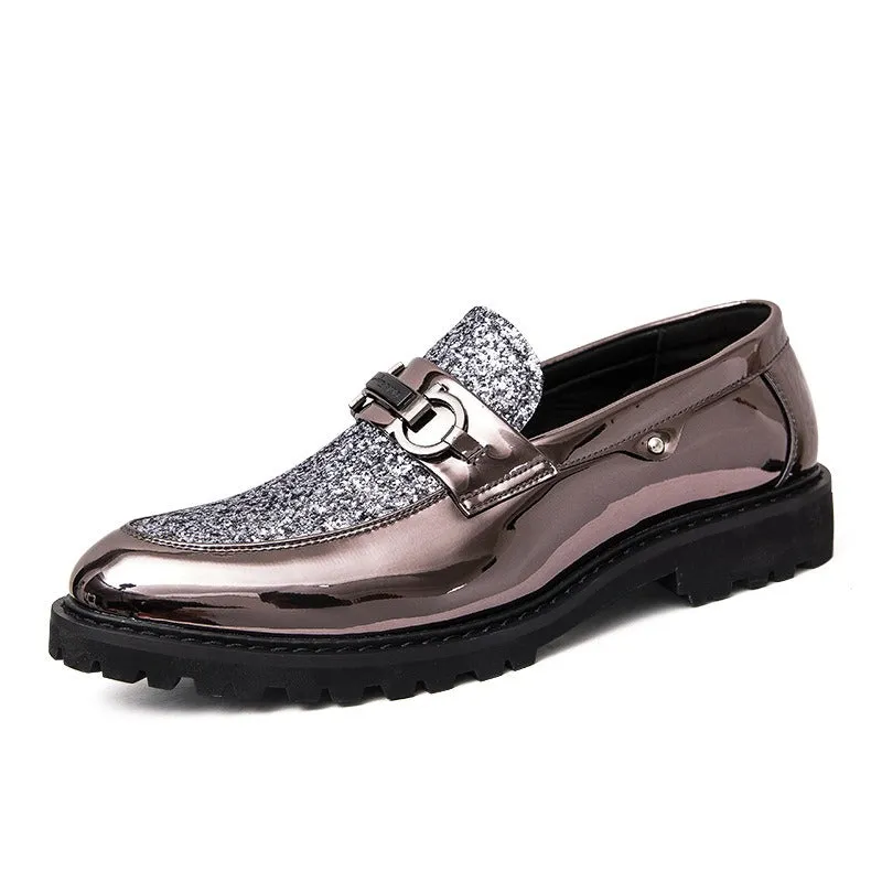 Men Casual Trend Bright Upper  Oxford Brogues Boots British Style Formal Leather Office Shoes