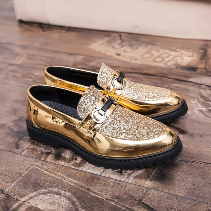 Men Casual Trend Bright Upper  Oxford Brogues Boots British Style Formal Leather Office Shoes