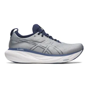 Men's Asics Gel-Nimbus 25, Sheet Rock/Indigo Blue, 9 2E Wide
