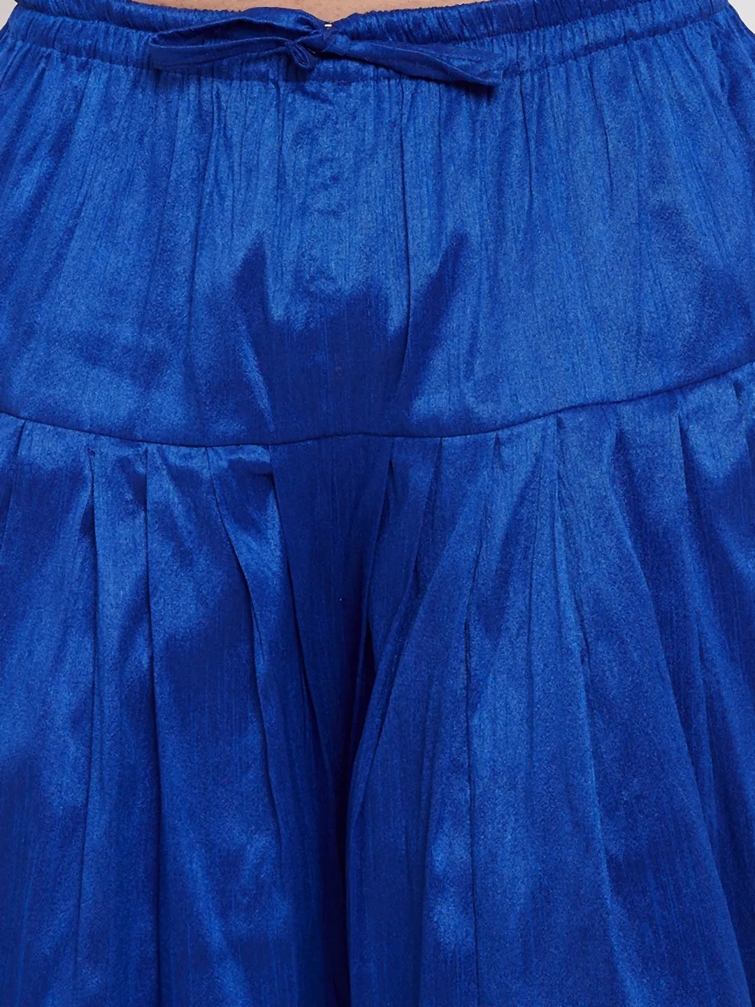 Men's Blue Cowl Dhoti - Vastramay