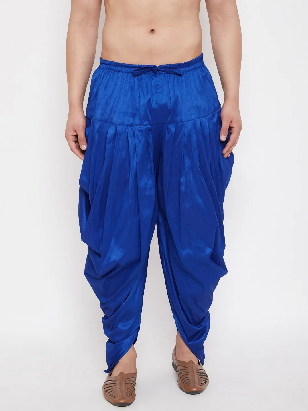 Men's Blue Cowl Dhoti - Vastramay