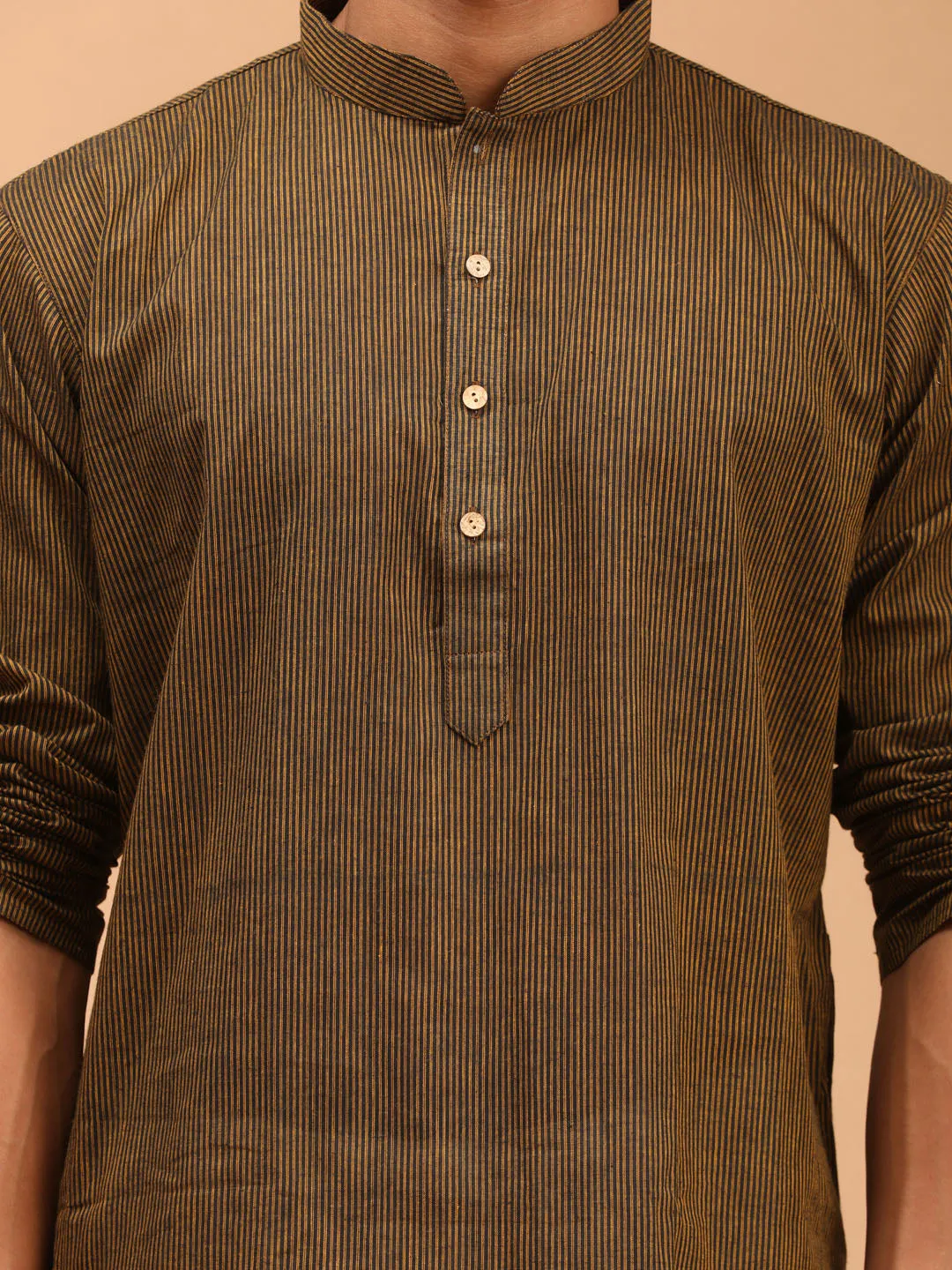 Men's Brown Pure Cotton Kurta Pyjama Set - Vastramay