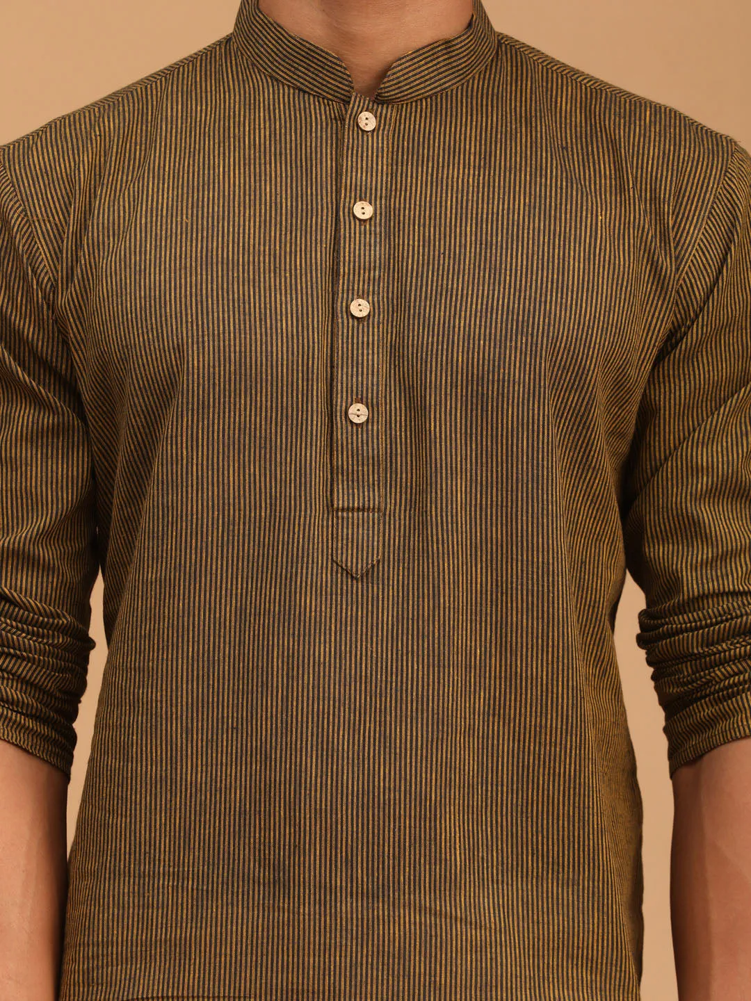 Men's Brown Pure Cotton Kurta - Vastramay