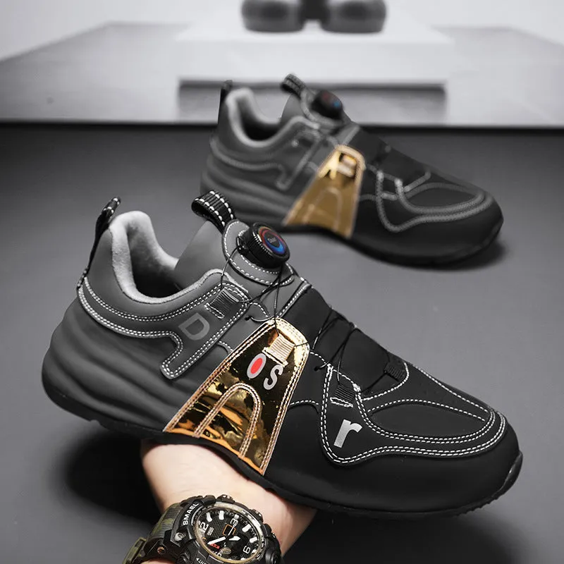 Men's Cowhide swivel buckle running shoe