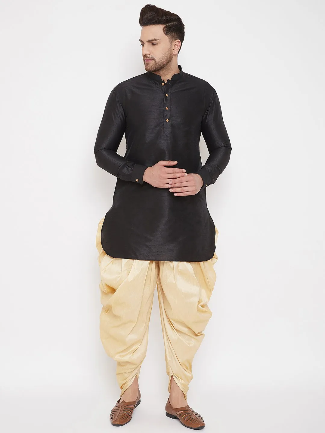 Men's Gold Cowl Dhoti - Vastramay