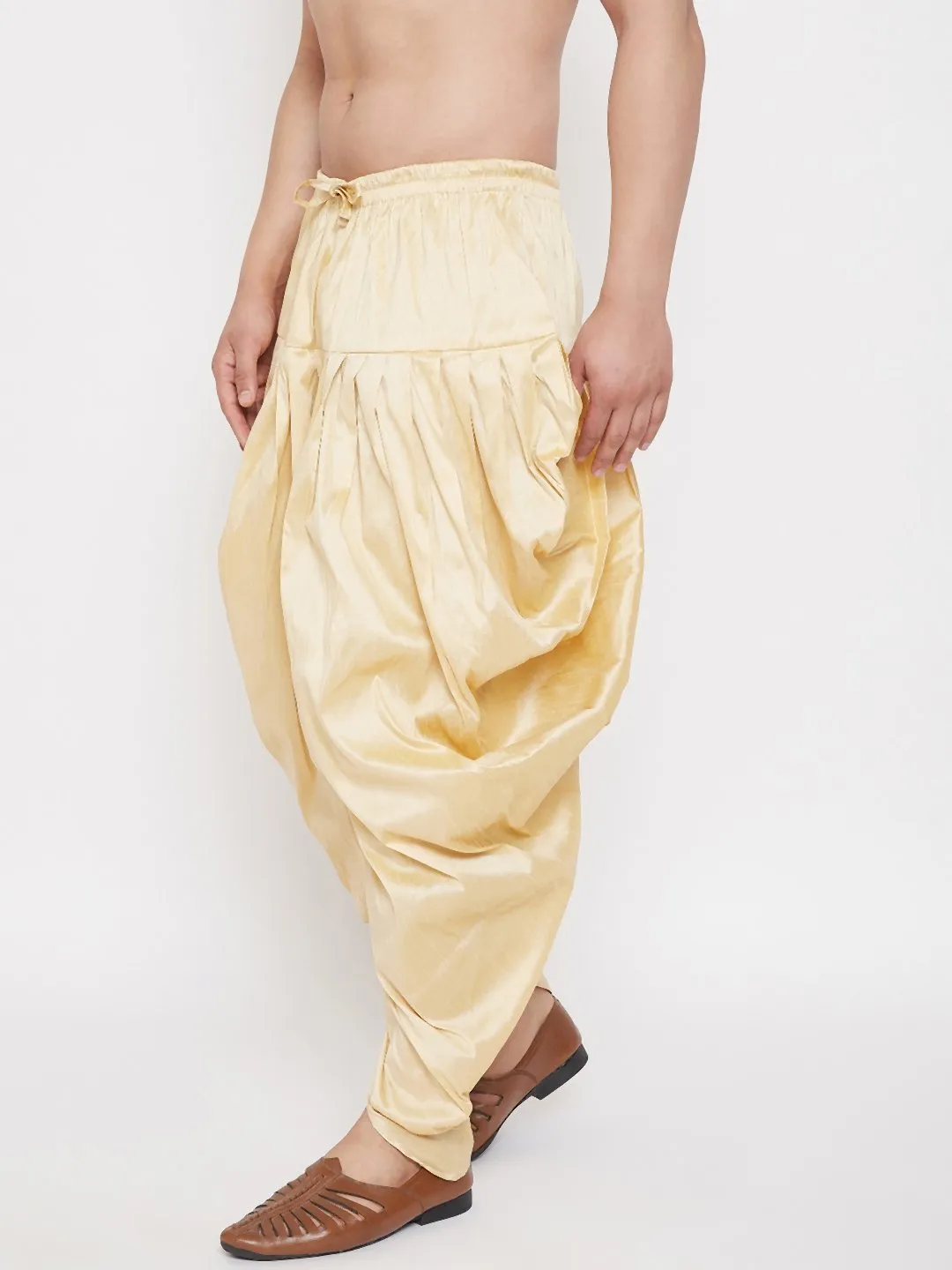 Men's Gold Cowl Dhoti - Vastramay