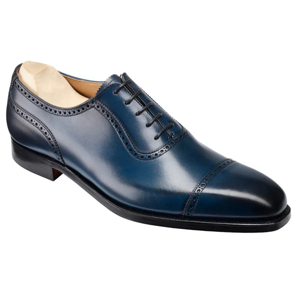 Navy Blue Leather Clapton Brogue Oxfords
