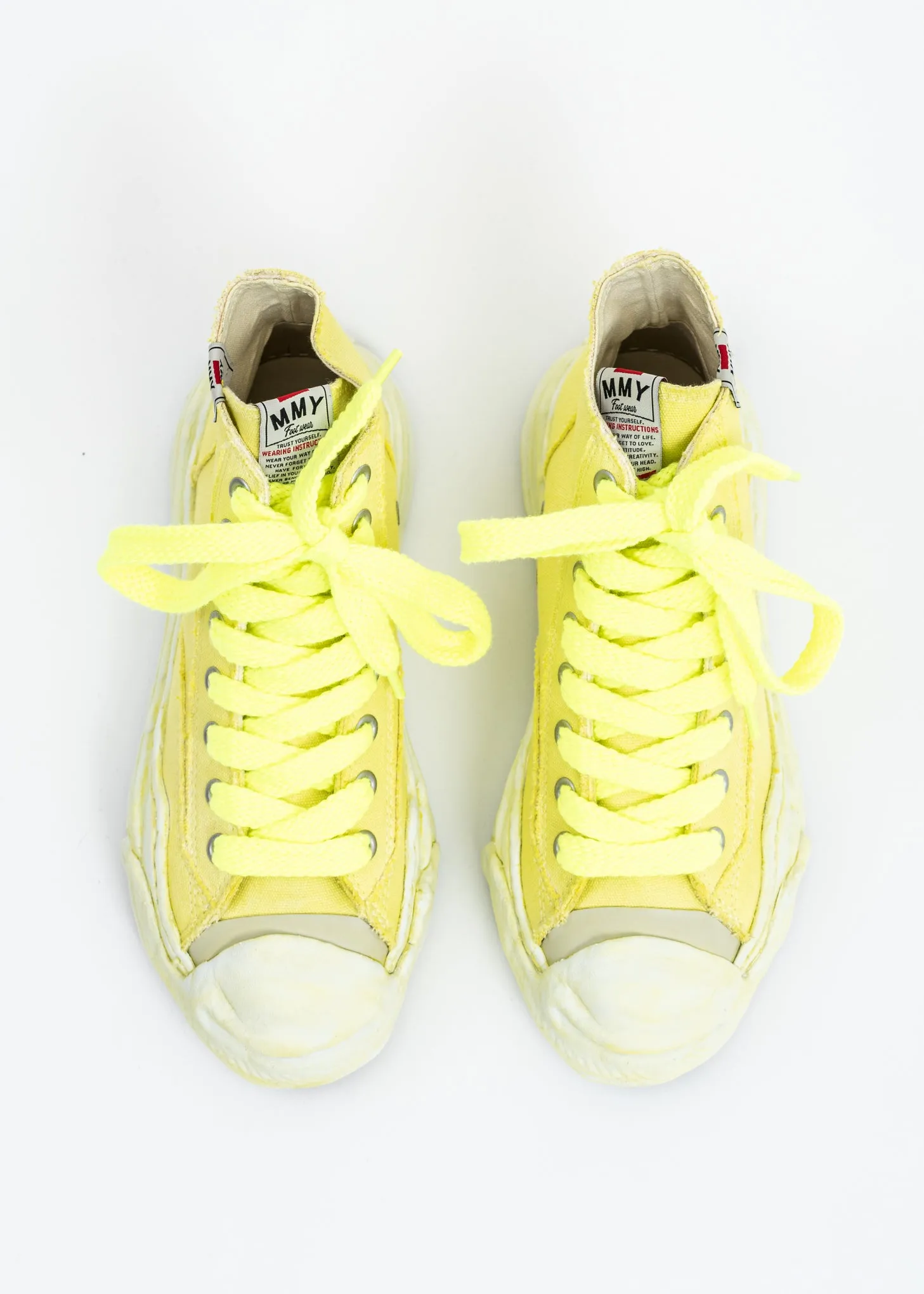 Neon Yellow Original Sole Overdyed Canvas Sneaker (Hank HI)
