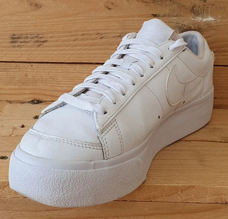 Nike Blazer Platform Leather Trainers UK6.5/US9/EU40.5 DJ0292-100 Triple White