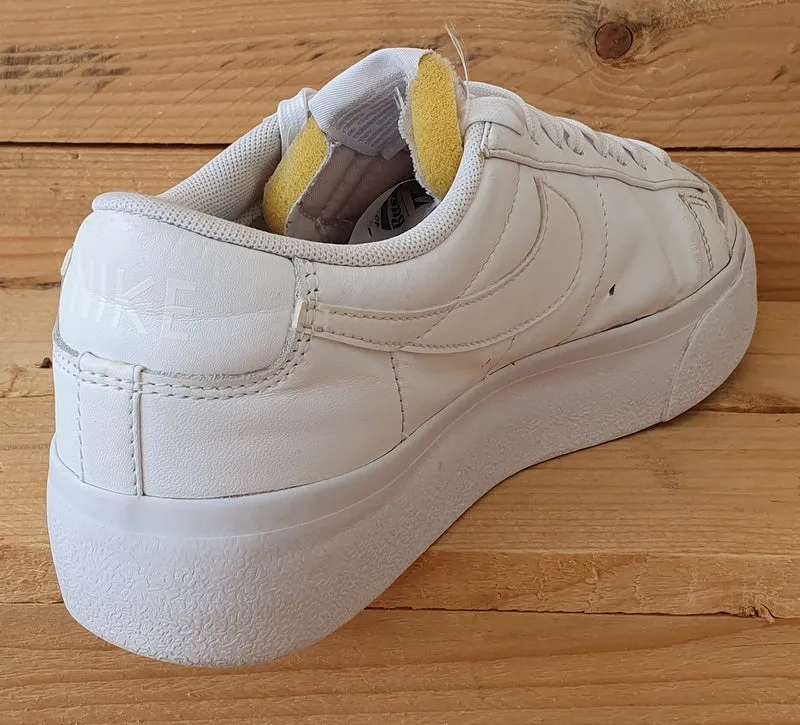 Nike Blazer Platform Leather Trainers UK6.5/US9/EU40.5 DJ0292-100 Triple White