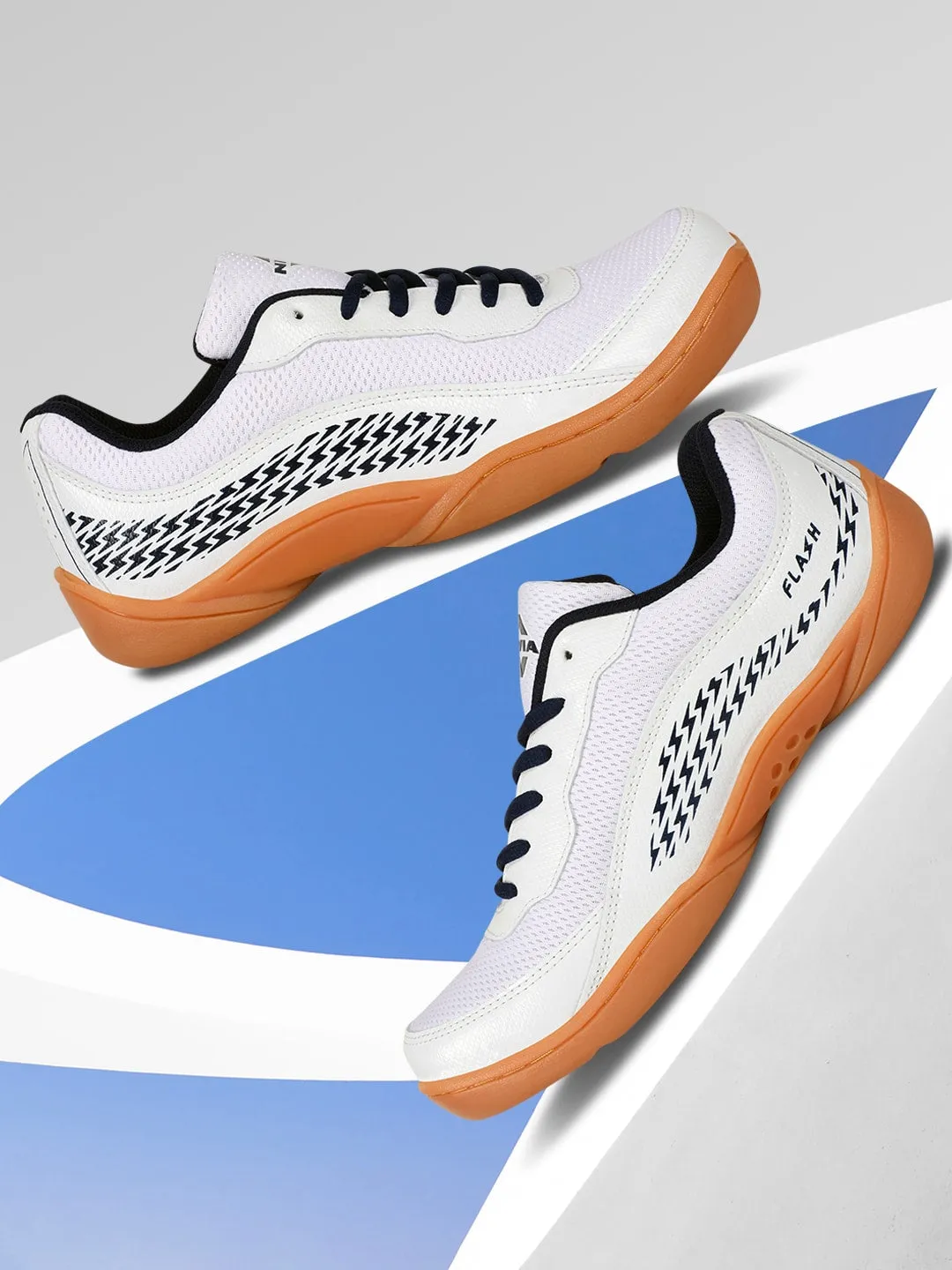 NIVIA Flash 2.0 Badminton Shoes for Men (White)