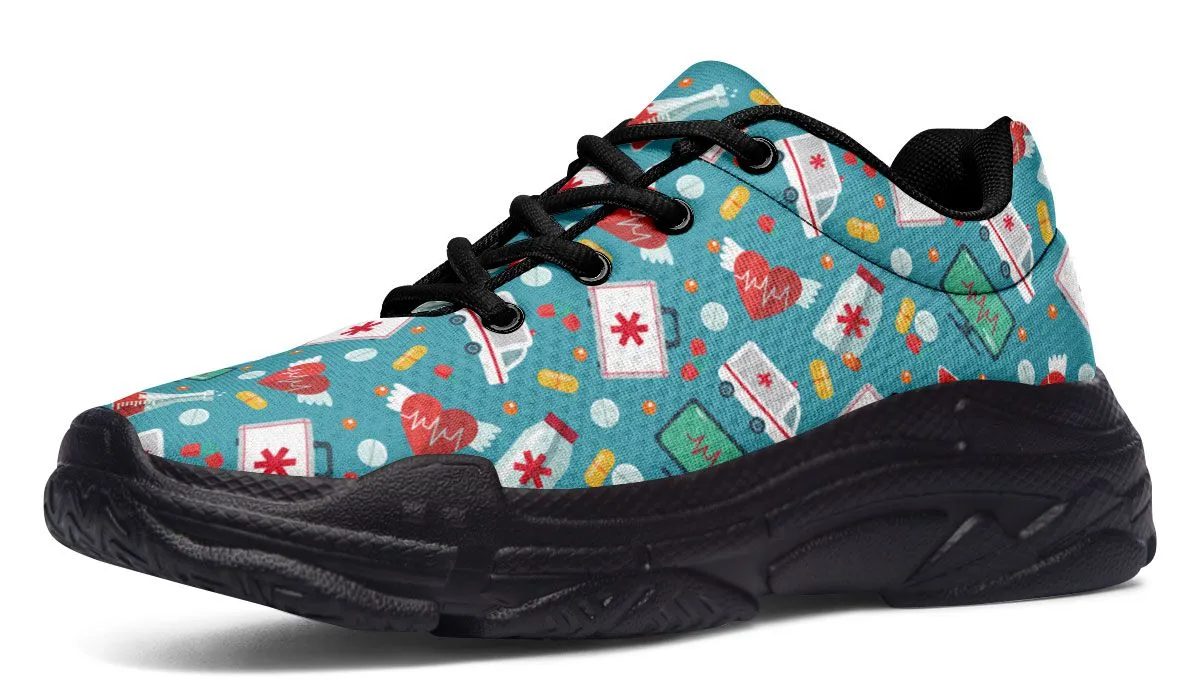 Nurse Pattern Chunky Sneakers