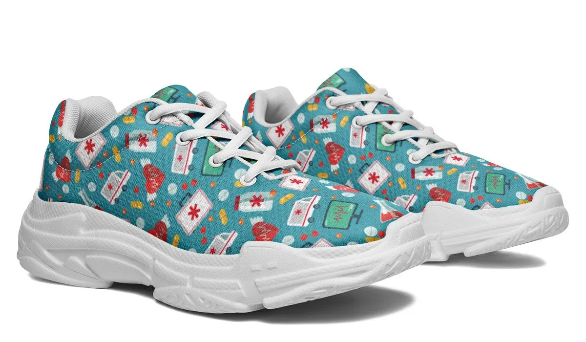 Nurse Pattern Chunky Sneakers