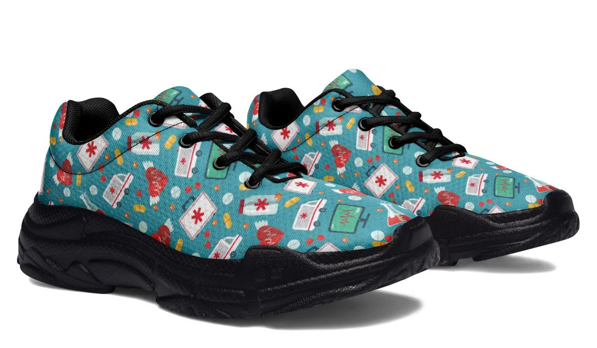 Nurse Pattern Chunky Sneakers
