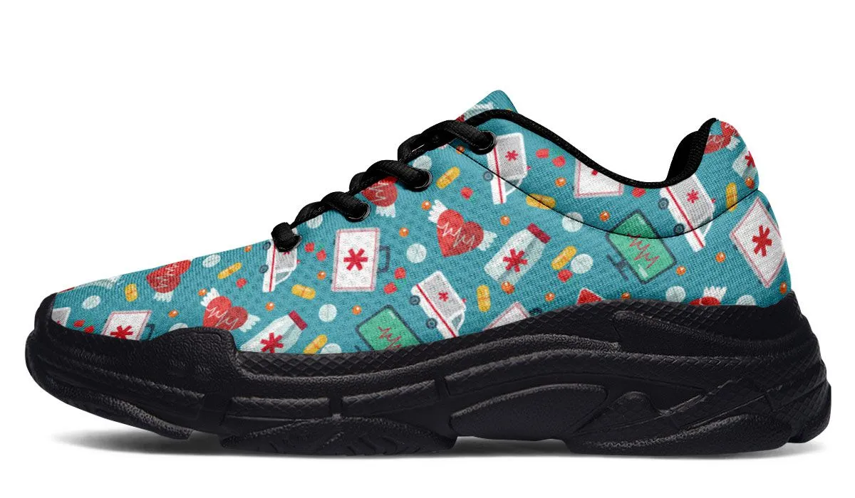 Nurse Pattern Chunky Sneakers
