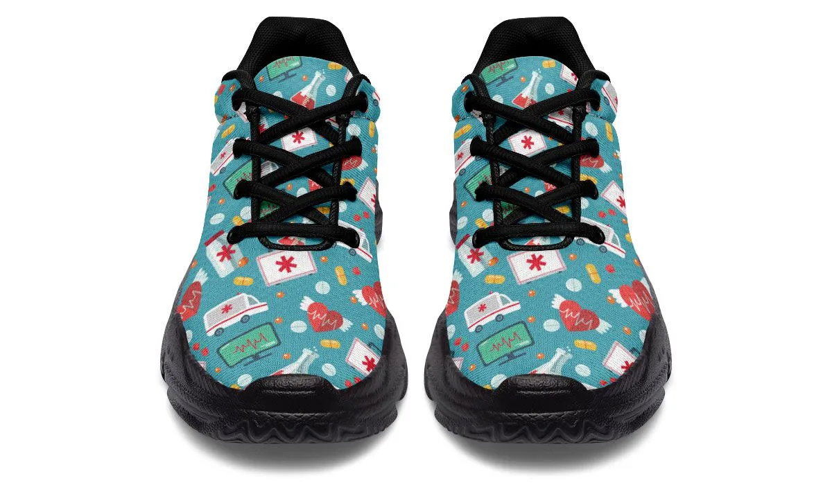 Nurse Pattern Chunky Sneakers
