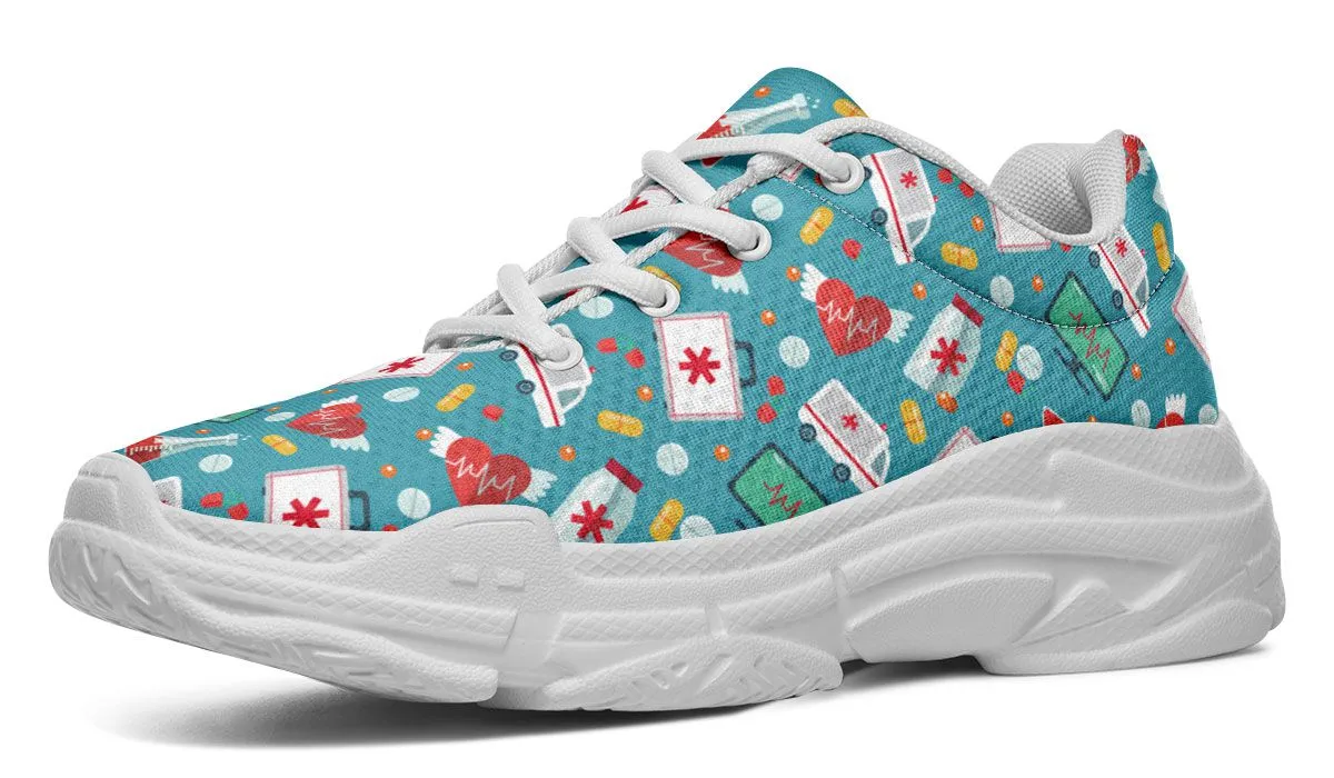 Nurse Pattern Chunky Sneakers