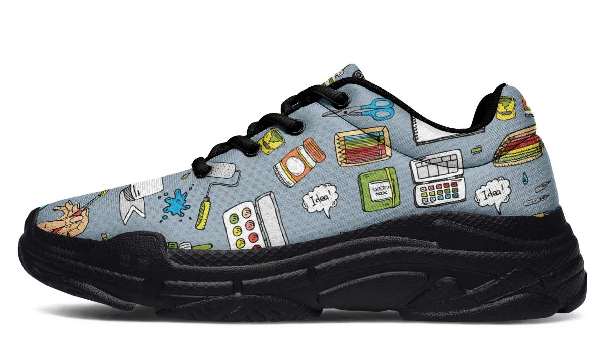 Painter Doodles Chunky Sneakers