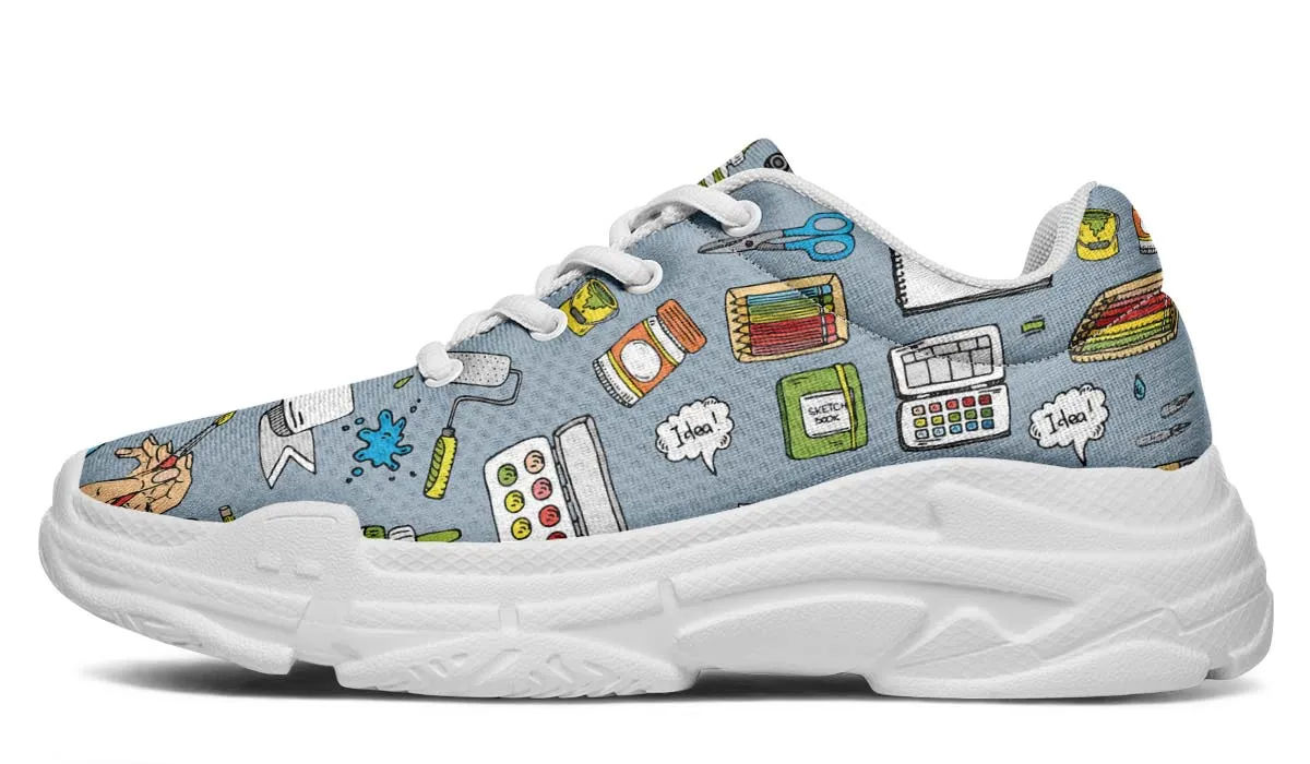 Painter Doodles Chunky Sneakers