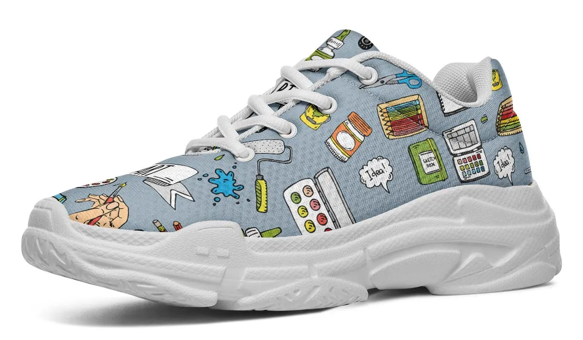 Painter Doodles Chunky Sneakers