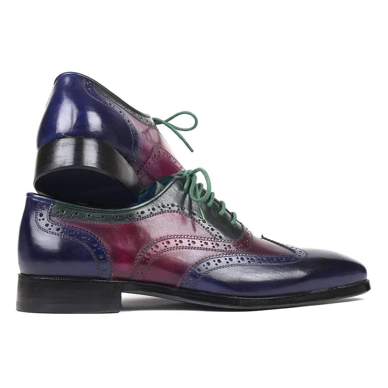 Paul Parkman Men's Navy / Burgundy and Green Wing Tip Oxfords PP2284 (PM6134)