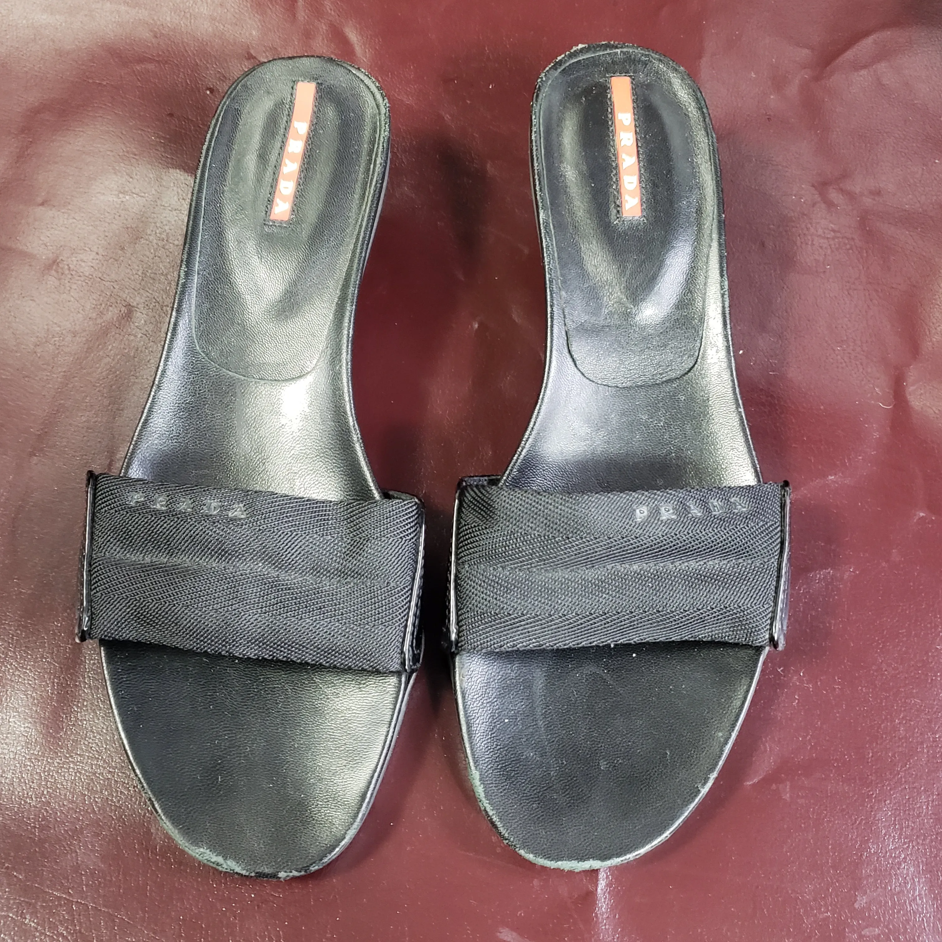 Prada Sport Slide -in Kitten Mule Size 36.5