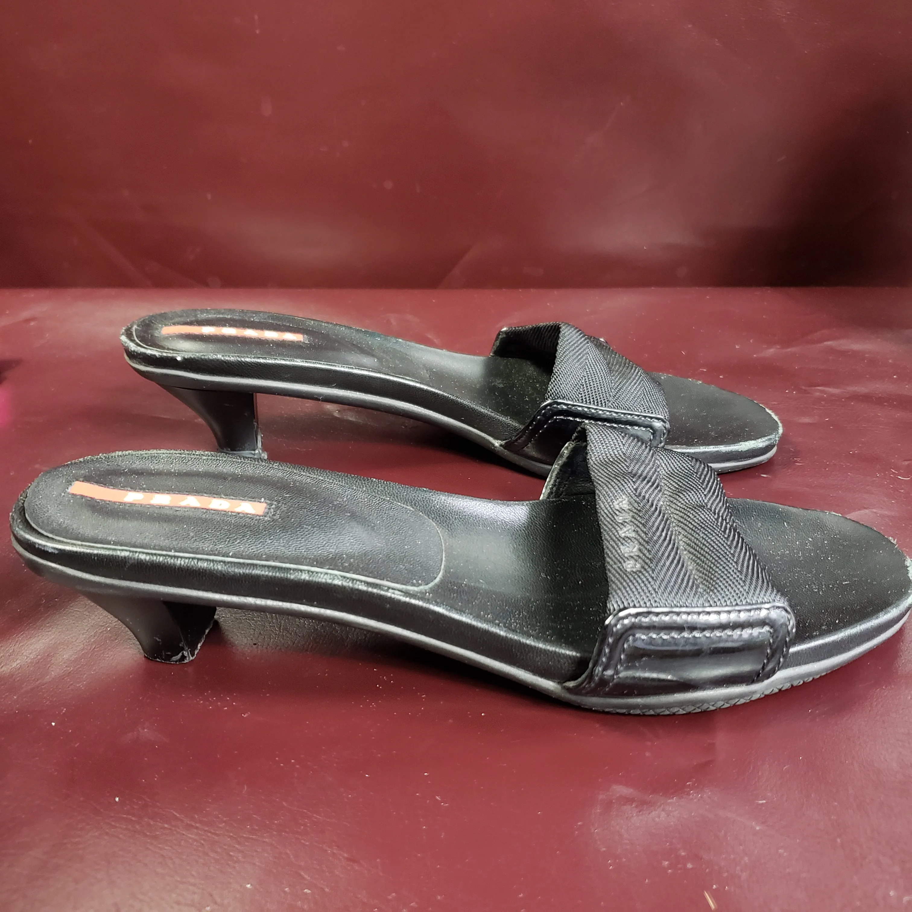 Prada Sport Slide -in Kitten Mule Size 36.5