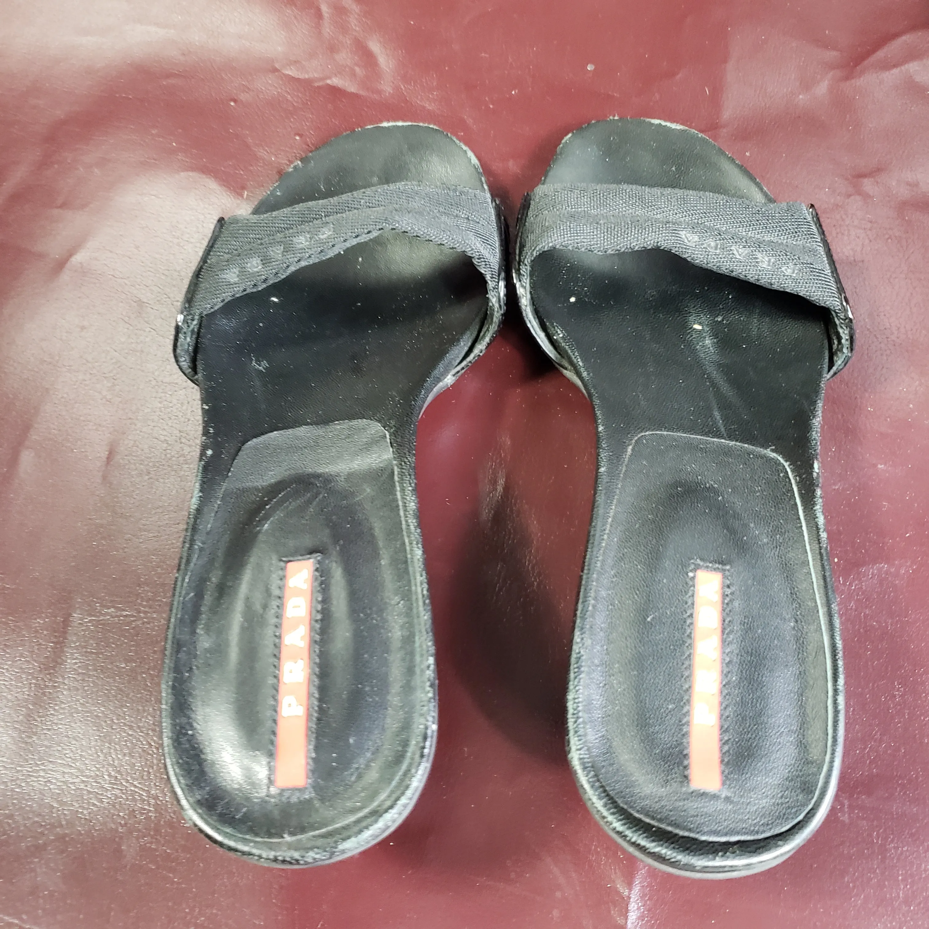 Prada Sport Slide -in Kitten Mule Size 36.5