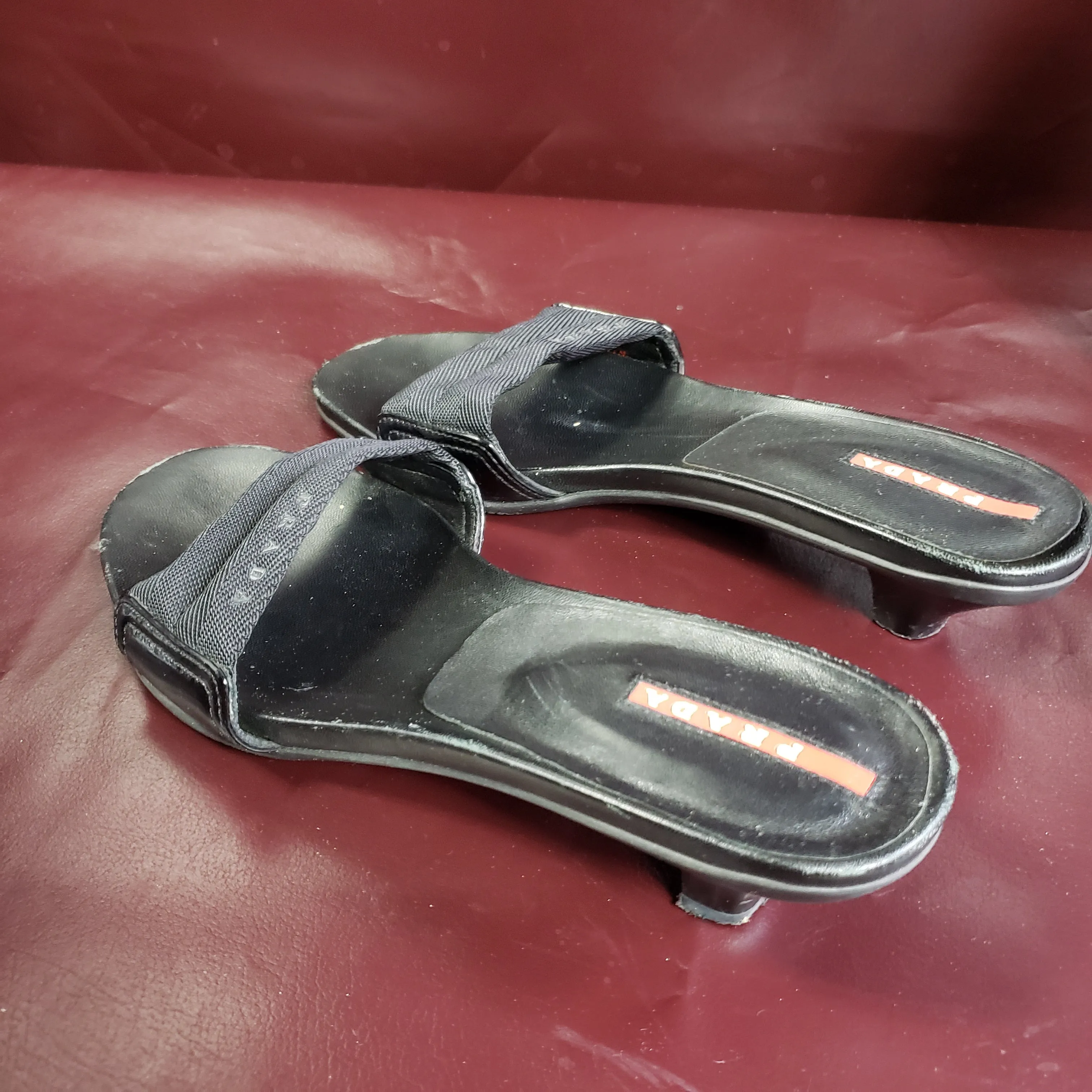Prada Sport Slide -in Kitten Mule Size 36.5
