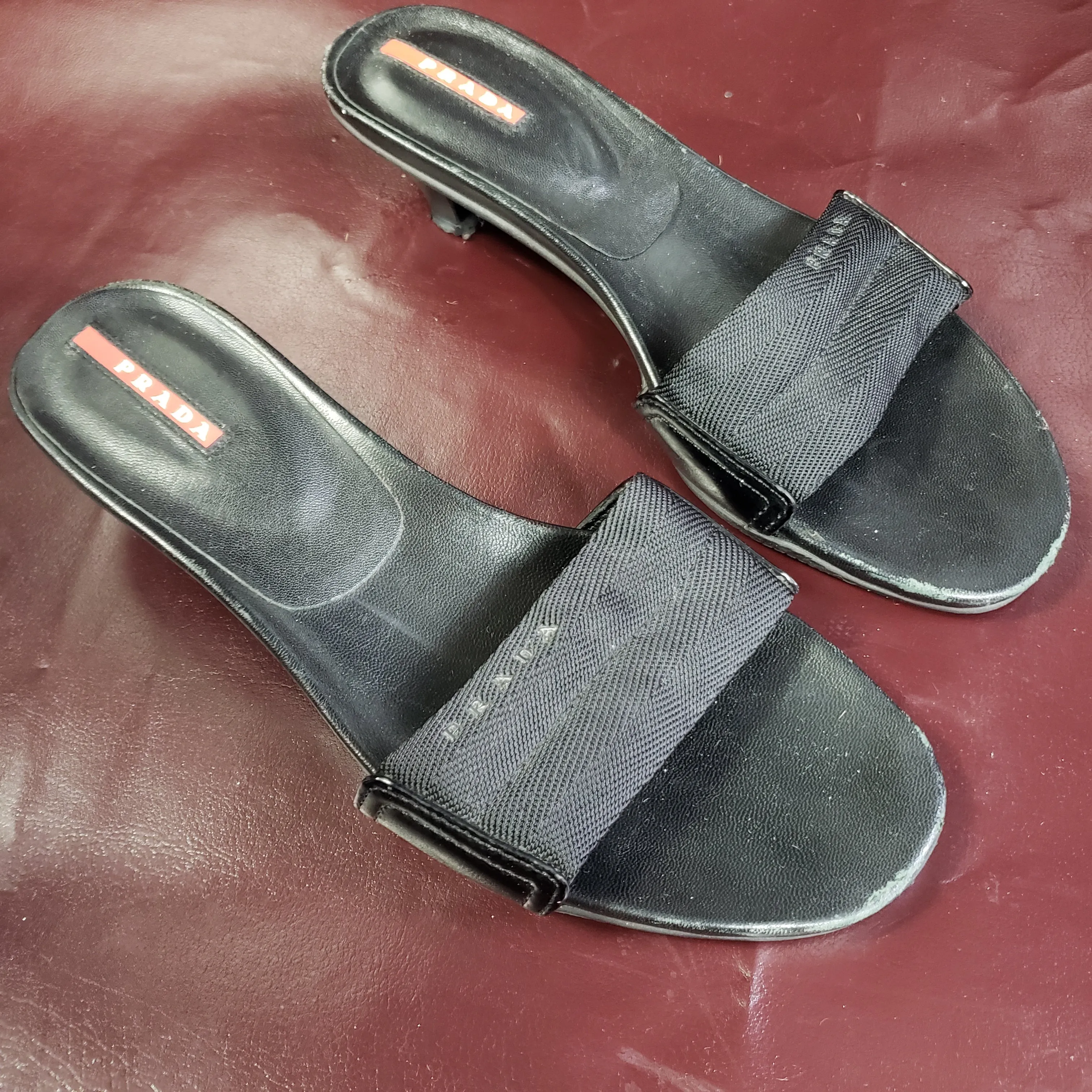 Prada Sport Slide -in Kitten Mule Size 36.5