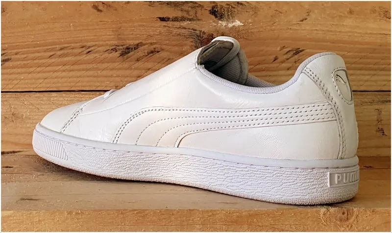 Puma Basket Crush Emboss Leather Trainers UK4/US6.5/EU37 369595 01 Triple White
