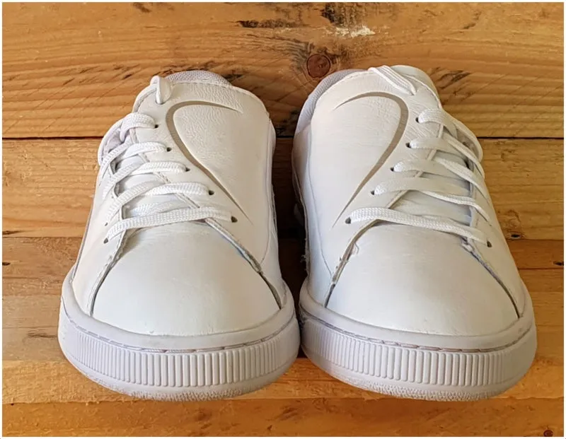 Puma Basket Crush Emboss Leather Trainers UK4/US6.5/EU37 369595 01 Triple White