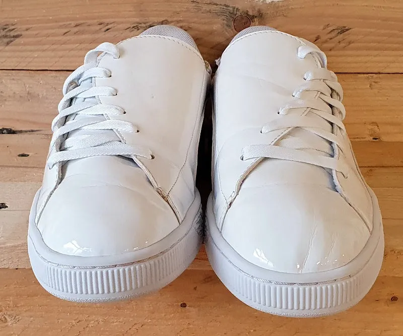 Puma Basket Crush Patent Leather Trainers UK5.5/US8/EU38.5 369556-05 White