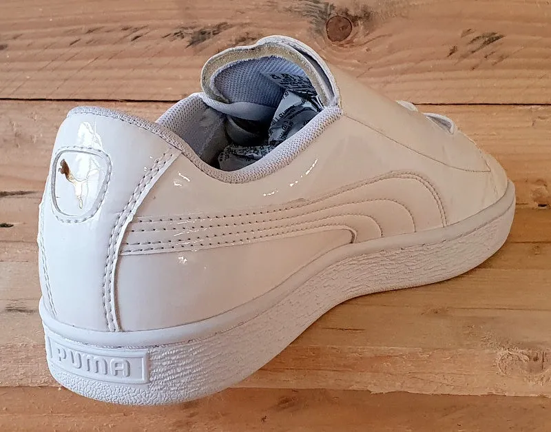 Puma Basket Crush Patent Leather Trainers UK5.5/US8/EU38.5 369556-05 White