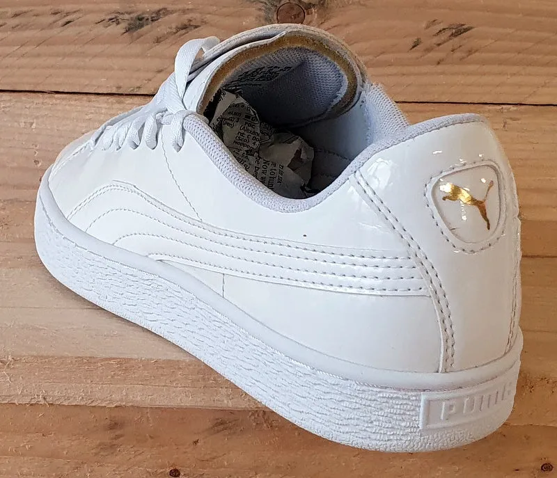 Puma Basket Crush Patent Leather Trainers UK5.5/US8/EU38.5 369556-05 White