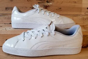 Puma Basket Crush Patent Leather Trainers UK5.5/US8/EU38.5 369556-05 White