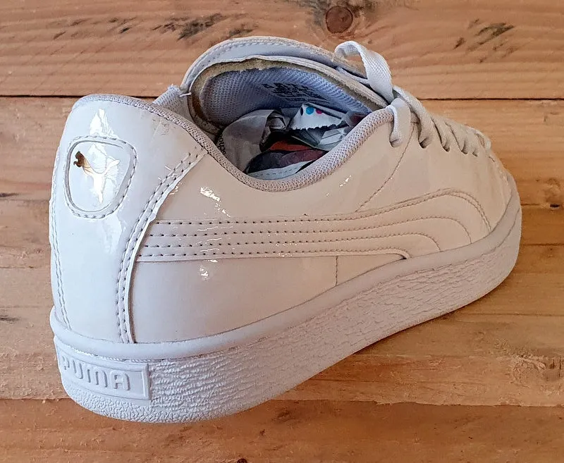 Puma Basket Crush Patent Leather Trainers UK5.5/US8/EU38.5 369556-05 White