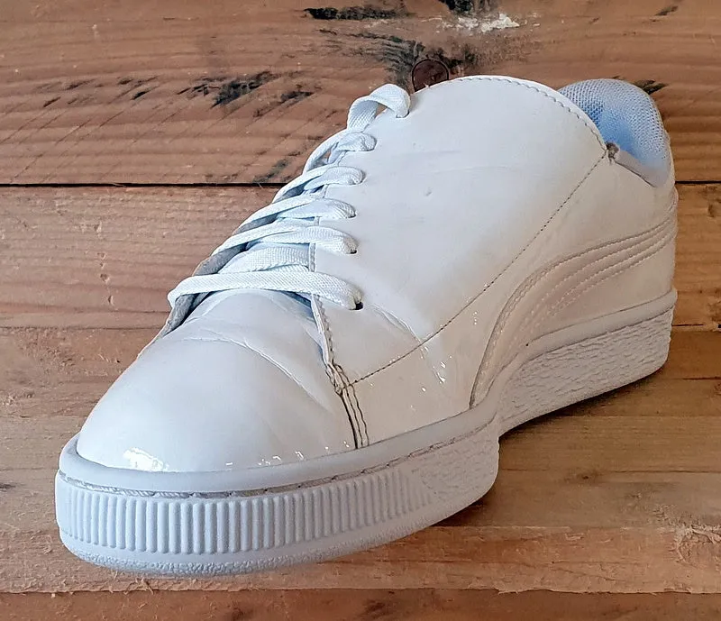 Puma Basket Crush Patent Leather Trainers UK5.5/US8/EU38.5 369556-05 White