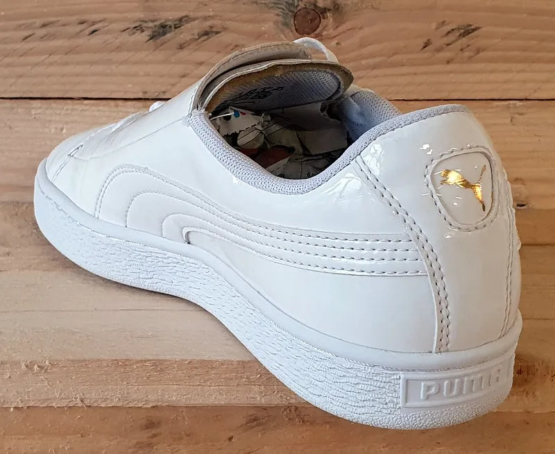 Puma Basket Crush Patent Leather Trainers UK5.5/US8/EU38.5 369556-05 White
