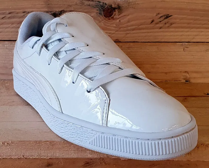 Puma Basket Crush Patent Leather Trainers UK5.5/US8/EU38.5 369556-05 White