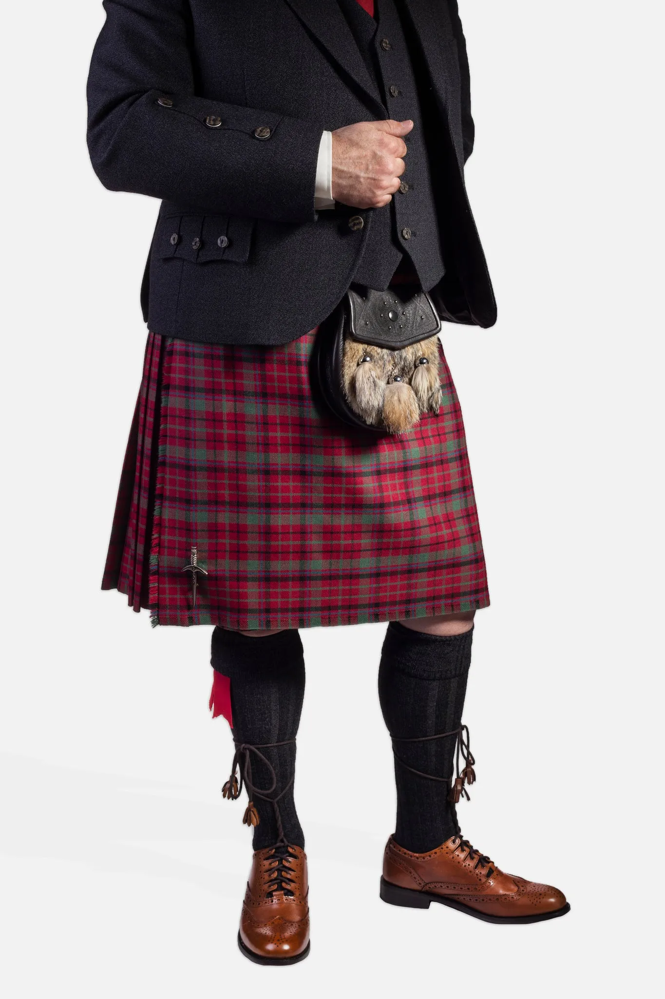Red Nicolson Muted / Charcoal Holyrood Kilt Hire Outfit