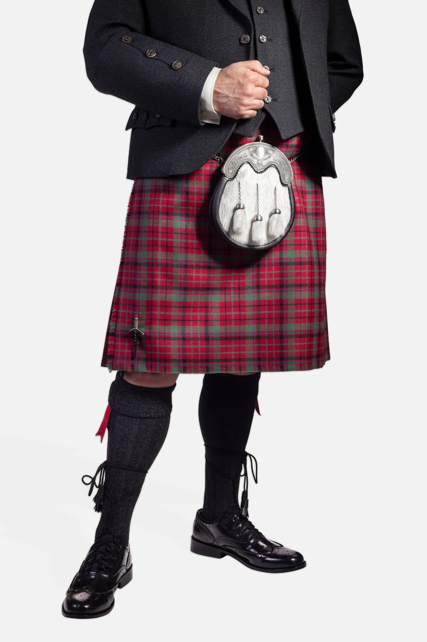 Red Nicolson Muted / Charcoal Holyrood Kilt Hire Outfit