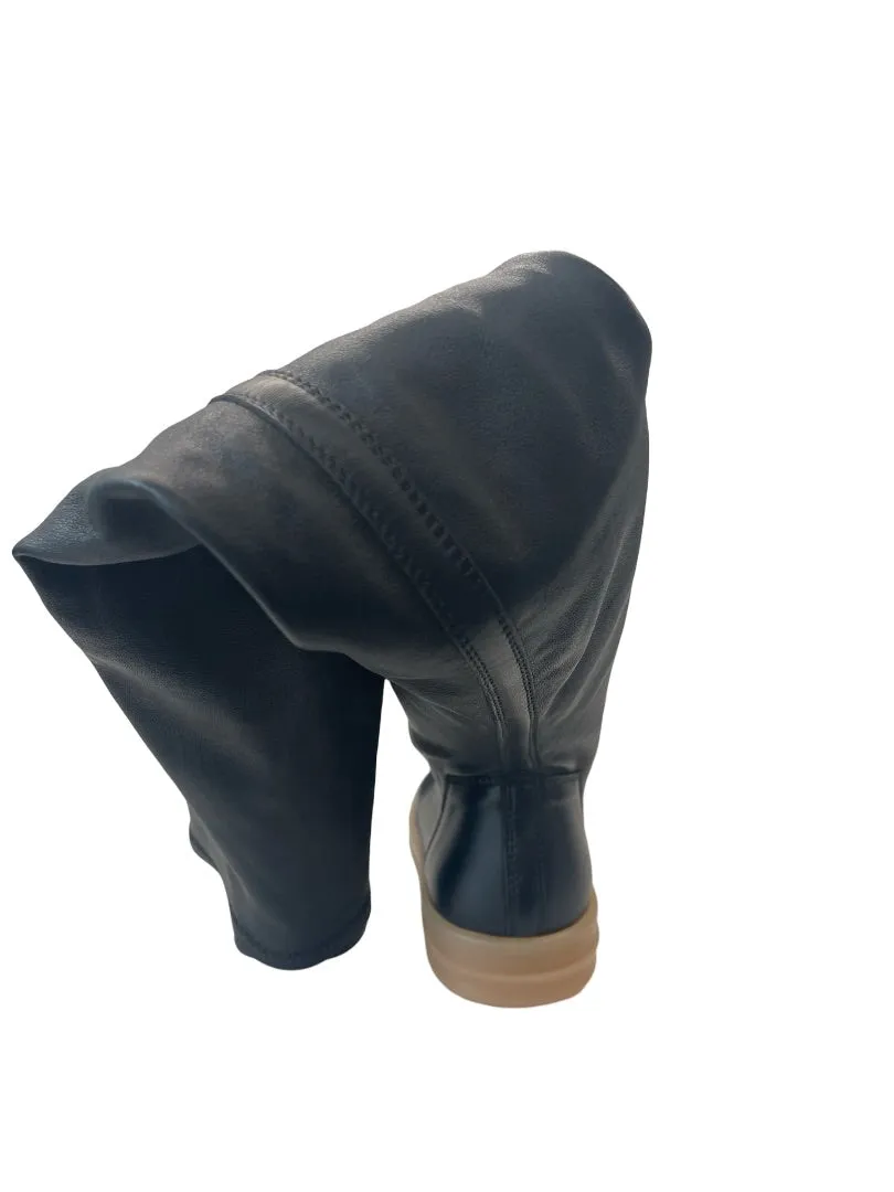 Rick Owens Black Leather Thigh High Sneaker Boot. Size: 35