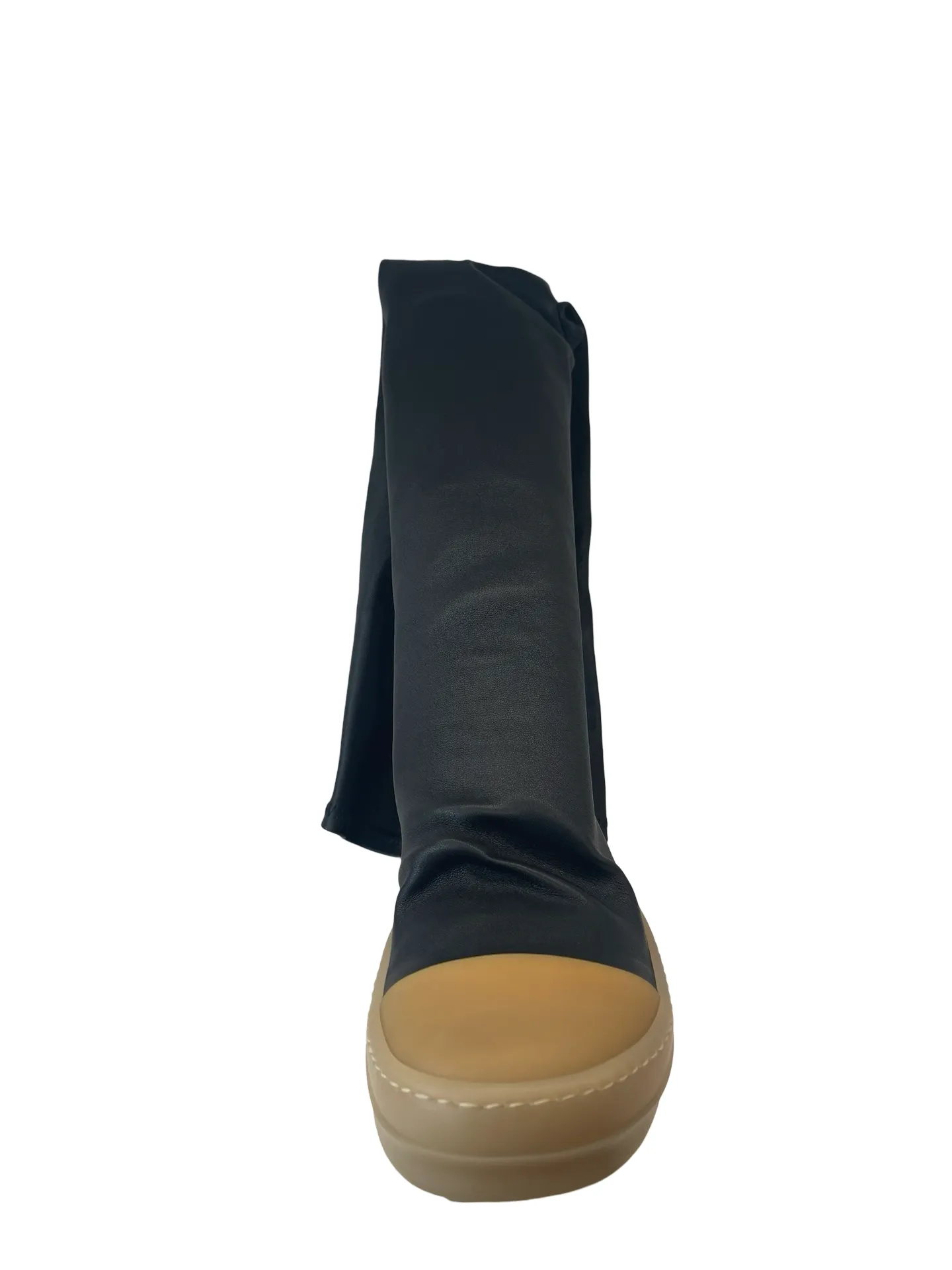 Rick Owens Black Leather Thigh High Sneaker Boot. Size: 35