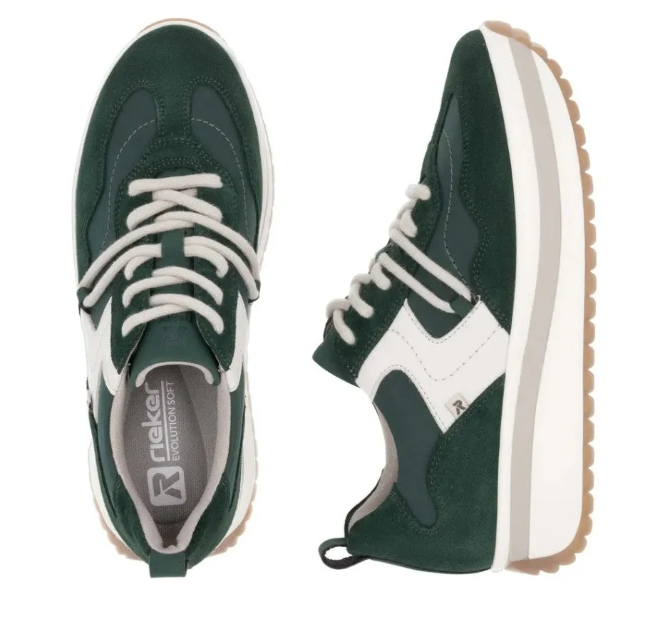 Rieker Womens Trainer W0900-54 Evolution Green Combi