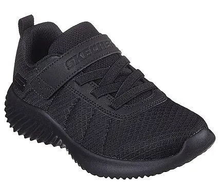 Skechers Bounder Baronik 403744L BBK  Black Velcro Trainers